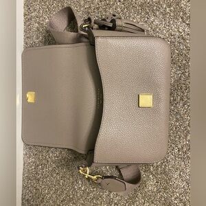Tory Burch Thea Gray Pebbled Leather
